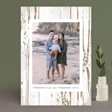 "Gilded Woodgrain" - Retired Holiday Cards in Straw by Melanie Severin - Front
