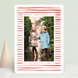 "Candy Stripe" - Retired Holiday Cards in Candy Red by Leah Bisch - Front