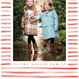 "Candy Stripe" - Retired Holiday Cards in Candy Red by Leah Bisch - Close-Up
