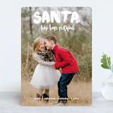 "Santa Has Been Notified" - Retired Holiday Cards in Snow by Alex Elko Design - Front
