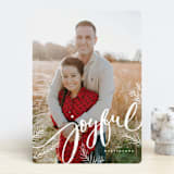 "Joyful pines" - Retired Holiday Cards in Snowflake by Wildfield Paper Co - Front