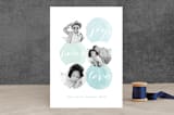 "Watercolor Tidings" - Retired Holiday Cards in Aqua by Lisa Cersovsky - Front