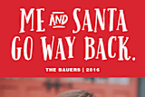 "Me And Santa" - Retired Holiday Cards in Candy Cane by Kerry Doyle - Close-Up