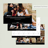 "textbook holiday" - Retired Holiday Cards in Snow by Dawn Jasper - Back of Card