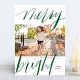"Bold Merry + Bright" - Retired Holiday Cards in Emerald by Elsa Duncan - Front