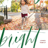 "Bold Merry + Bright" - Retired Holiday Cards in Emerald by Elsa Duncan - Close-Up