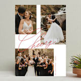 "Magazine Script" - Retired Holiday Cards in Berry by Everett Paper Goods - Front