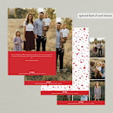 "Magazine Script" - Retired Holiday Cards in Berry by Everett Paper Goods - Back of Card