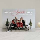"Bright Spirits" - Retired Holiday Cards in Poinsettia by Hooray Creative - Front