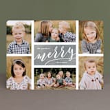 "The Merry Six" - Retired Holiday Cards in Slate by Hooray Creative - Front