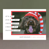 "Santa's Pet" - Retired Holiday Cards in Cherry by Pixel and Hank - Front