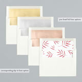 "Scripted Name Overlay" - Retired Holiday Cards in Berry by Kelly Schmidt - Envelope Liners