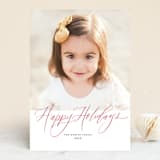 "Happy Holidays Pencil" - Retired Holiday Cards in Poinsettia by Elsa Duncan - Front