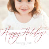 "Happy Holidays Pencil" - Retired Holiday Cards in Poinsettia by Elsa Duncan - Close-Up