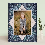 "Periwinkle" - Retired Holiday Cards in Navy by Rebecca Daublin - Front
