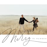 "Gentle Script" - Retired Holiday Cards in Snow by Everett Paper Goods - Close-Up