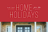 "New Home For The Holidays" - Retired Holiday Cards in Cranberry by Shari Margolin - Close-Up