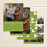 "christmas triangles" - Retired Holiday Cards in Lime by Sumak Studio - Back of Card