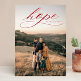 "Ribbon" - Retired Holiday Cards in Cranberry by Kate Ahn - Front