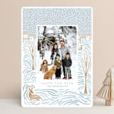 "Winter landscape" - Retired Holiday Cards in Winter Blues by Hallie Fischer - Front