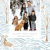 "Winter landscape" - Retired Holiday Cards in Winter Blues by Hallie Fischer - Close-Up
