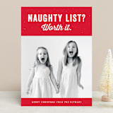 "Worth It" - Retired Holiday Cards in Cherry by Lea Delaveris - Front