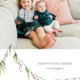 "Simple Garland" - Retired Holiday Cards in Holly Berry by Ann Gardner - Close-Up