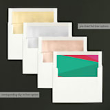 "Bright Geo Joy" - Retired Holiday Cards in Rose by Little Print Design - Envelope Liners