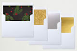 "Pine Sprig Frame" - Retired Holiday Cards in Charcoal by Kerry Doyle - Envelope Liners