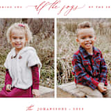 "THE JOYS" - Retired Holiday Cards in Cardinal by Melanie Kosuge - Close-Up