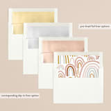 "rainbow love" - Retired Holiday Cards in Sherbert by Mango Ink - Envelope Liners