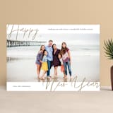 "Modern Script" - Retired Holiday Cards in Taupe by Katy Shen - Front