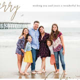 "Modern Script" - Retired Holiday Cards in Taupe by Katy Shen - Close-Up