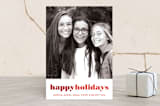 "Modern Holiday" - Retired Holiday Cards in Carmine by Olivia Raufman - Front