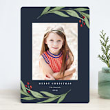 "Elegant Foliage" - Retired Holiday Cards in Navy by Stacey Meacham - Front
