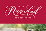 "Feliz Navidad" - Retired Holiday Cards in Cranberry by Hooray Creative - Close-Up