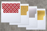 "Feliz Navidad" - Retired Holiday Cards in Cranberry by Hooray Creative - Envelope Liners