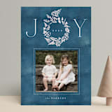 "Fern Wreath" - Retired Holiday Cards in Indigo by Nazia Hyder - Front