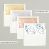 "Fern Wreath" - Retired Holiday Cards in Indigo by Nazia Hyder - Envelope Liners