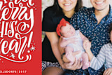 "Extra Merry This Year" - Retired Holiday Cards in Ruby by Makewells - Close-Up