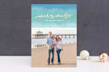 "Dip Dyed Wishes" - Retired Holiday Cards in Aqua by Hooray Creative - Front