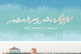 "Dip Dyed Wishes" - Retired Holiday Cards in Aqua by Hooray Creative - Close-Up