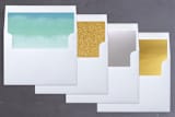 "Dip Dyed Wishes" - Retired Holiday Cards in Aqua by Hooray Creative - Envelope Liners