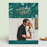 "Merrily Ever After" - Retired Holiday Cards in Evergreen by Makewells - Front