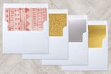 "Watercolor Geo Stripe" - Retired Holiday Cards in Coral by Katharine Watson - Envelope Liners