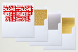 "The Festive Type" - Retired Holiday Cards in Berry by Lauren Chism - Envelope Liners