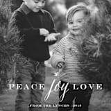"Peace Joy Love" - Retired Holiday Cards in Snow by Sarah Curry - Close-Up