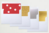 "Loudly" - Retired Holiday Cards in Jolly Red by The Carillos - Envelope Liners