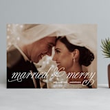 "Married & Merry" - Retired Holiday Cards in Snow by Vanessa Doyle - Front