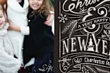 "Merry Little Chalkboard" - Retired Holiday Cards in Chalkboard by GeekInk Design - Close-Up